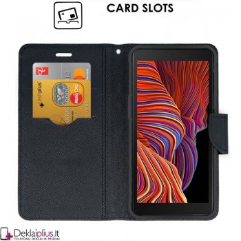 Telone fancy su skyreliais dėklas - juodas (telefonui Samsung Xcover 5) Telone fancy su skyreliais dėklas - juodas (telefonui Samsung Xcover 5)